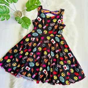 Reversible Fit And Flare Emoji Dress, 12